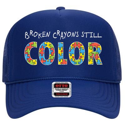 Broken Crayons Still Color High Crown Mesh Back Trucker Hat