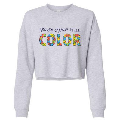 Broken Crayons Still Color Cropped Pullover Crew