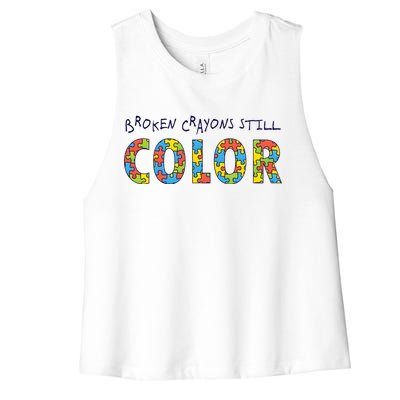 Broken Crayons Still Color Women's Racerback Cropped Tank