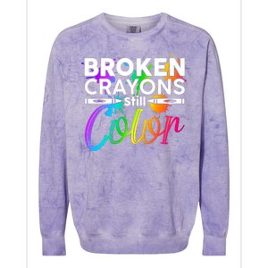 Broken Crayons Still Color Mental Health Awareness Colorblast Crewneck Sweatshirt