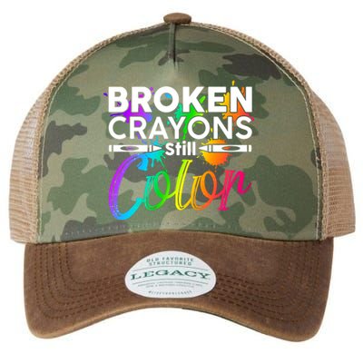 Broken Crayons Still Color Mental Health Awareness Legacy Tie Dye Trucker Hat