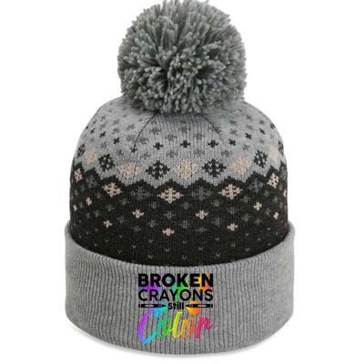 Broken Crayons Still Color Mental Health Awareness The Baniff Cuffed Pom Beanie