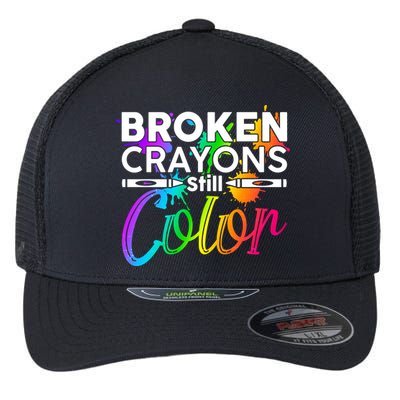 Broken Crayons Still Color Mental Health Awareness Flexfit Unipanel Trucker Cap