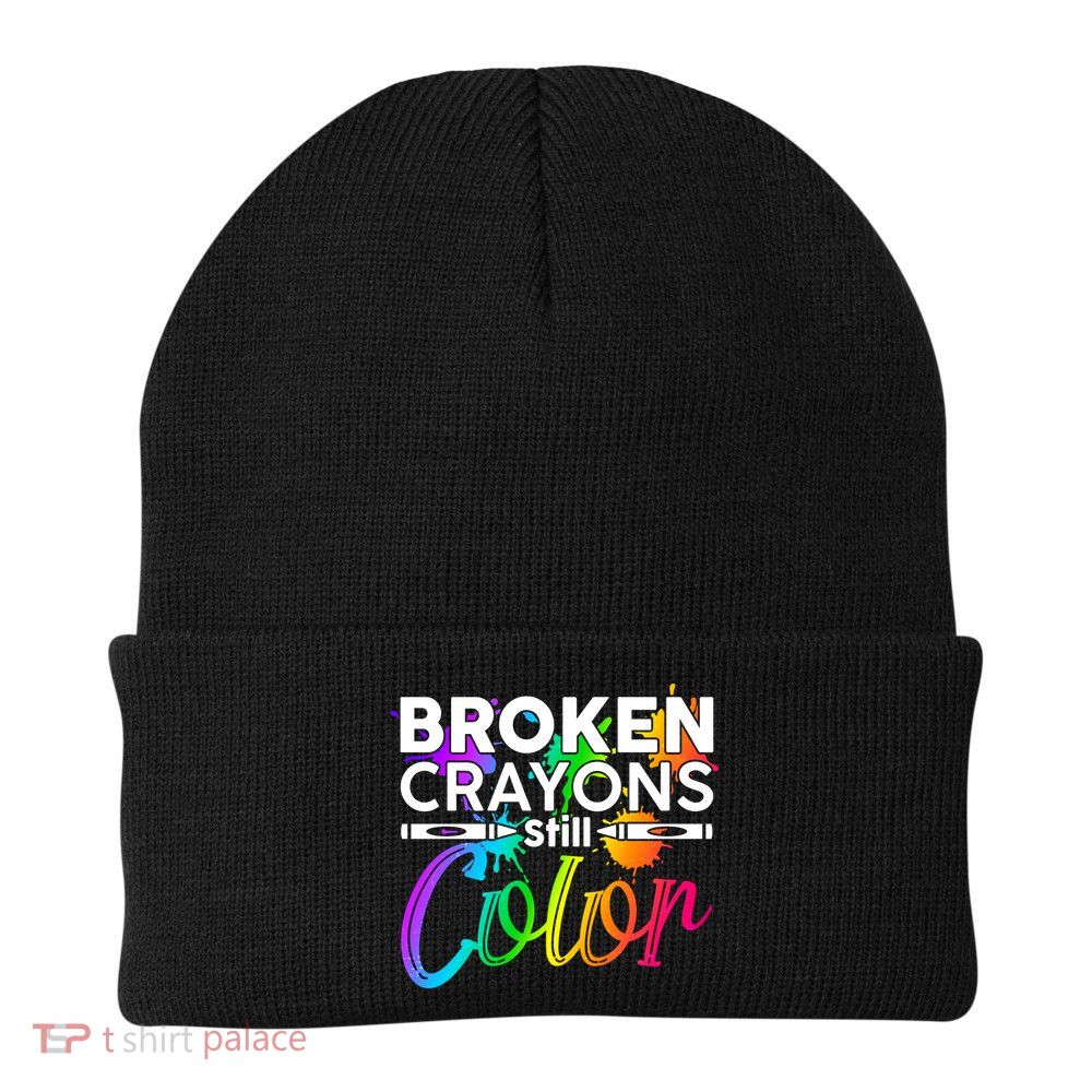 Broken Crayons Still Color Mental Health Awareness Knit Cap Winter Beanie