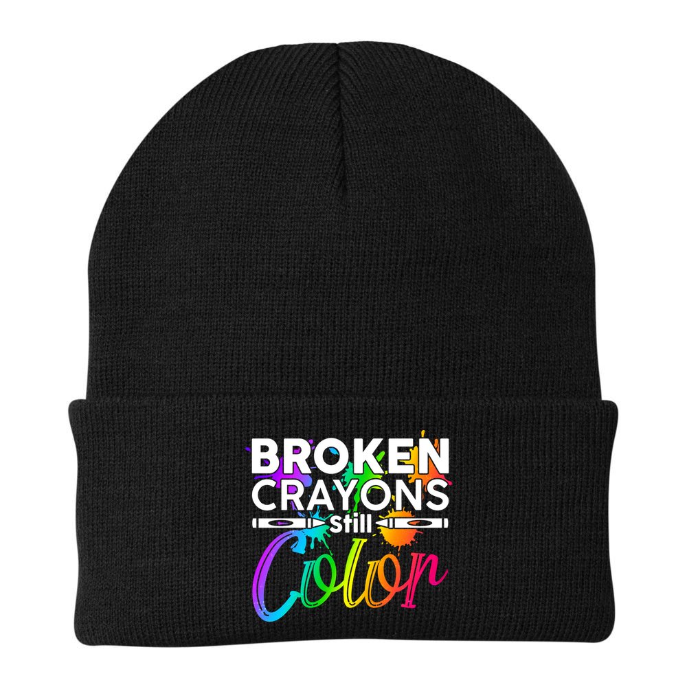 Broken Crayons Still Color Mental Health Awareness Beanie