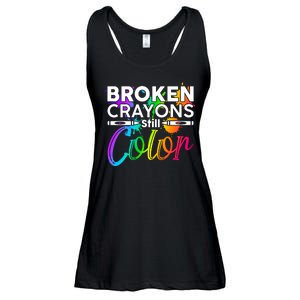 Broken Crayons Still Color Mental Health Awareness Ladies Essential Flowy Tank