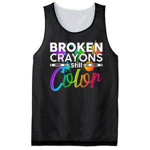 Broken Crayons Still Color Mental Health Awareness Mesh Reversible Basketball Jersey Tank