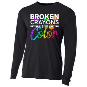 Broken Crayons Still Color Mental Health Awareness Cooling Performance Long Sleeve Crew