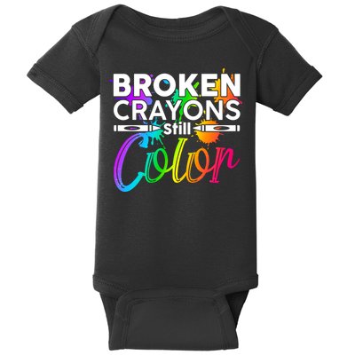 Broken Crayons Still Color Mental Health Awareness Baby Bodysuit