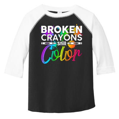 Broken Crayons Still Color Mental Health Awareness Toddler Fine Jersey T-Shirt