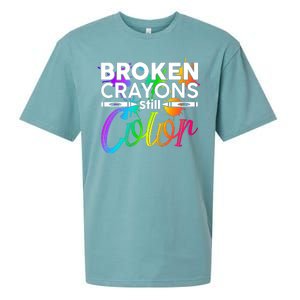 Broken Crayons Still Color Mental Health Awareness Sueded Cloud Jersey T-Shirt