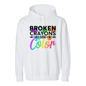 Broken Crayons Still Color Mental Health Awareness Garment-Dyed Fleece Hoodie