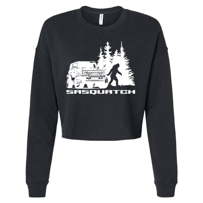Bronco Sasquatch Truck Cropped Pullover Crew
