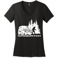 Bronco Sasquatch Truck Women's V-Neck T-Shirt