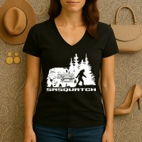Bronco Sasquatch Truck Women's V-Neck T-Shirt