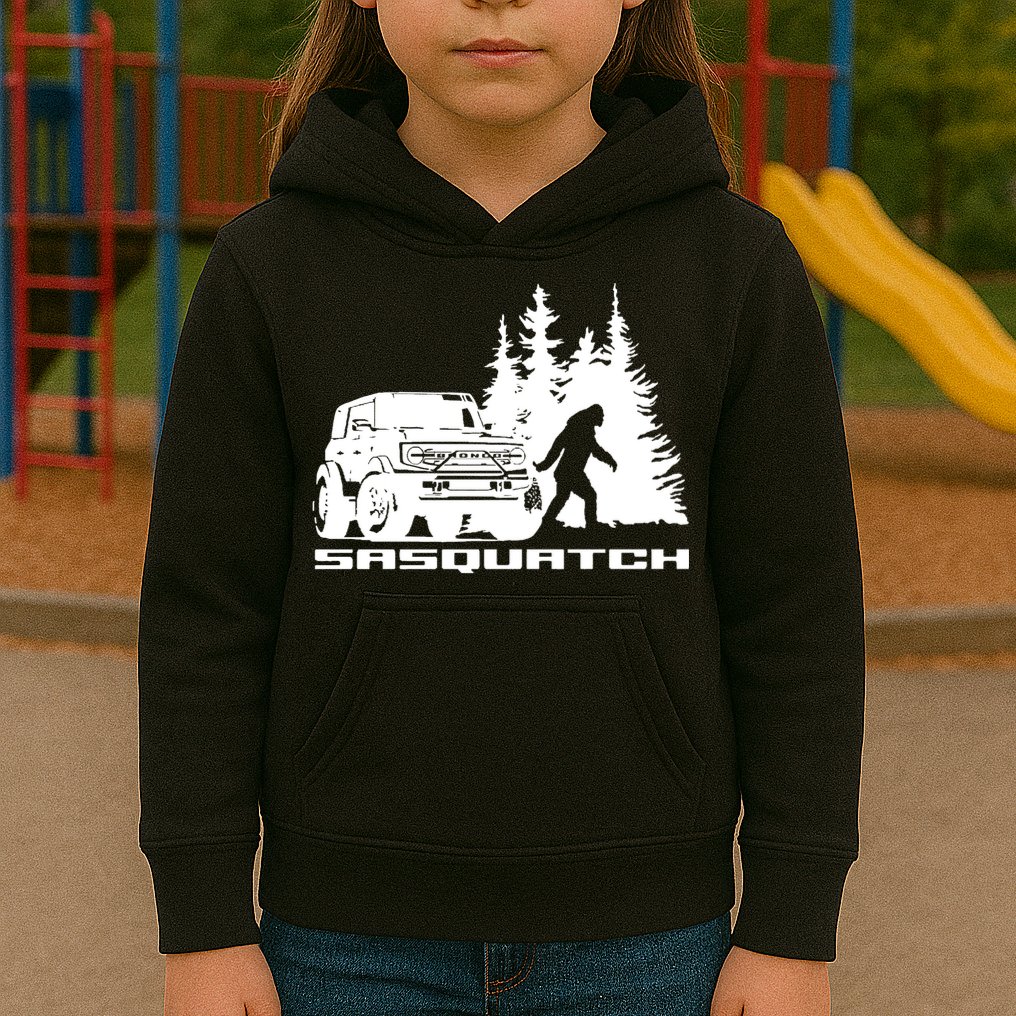 Bronco Sasquatch Truck Kids Hoodie
