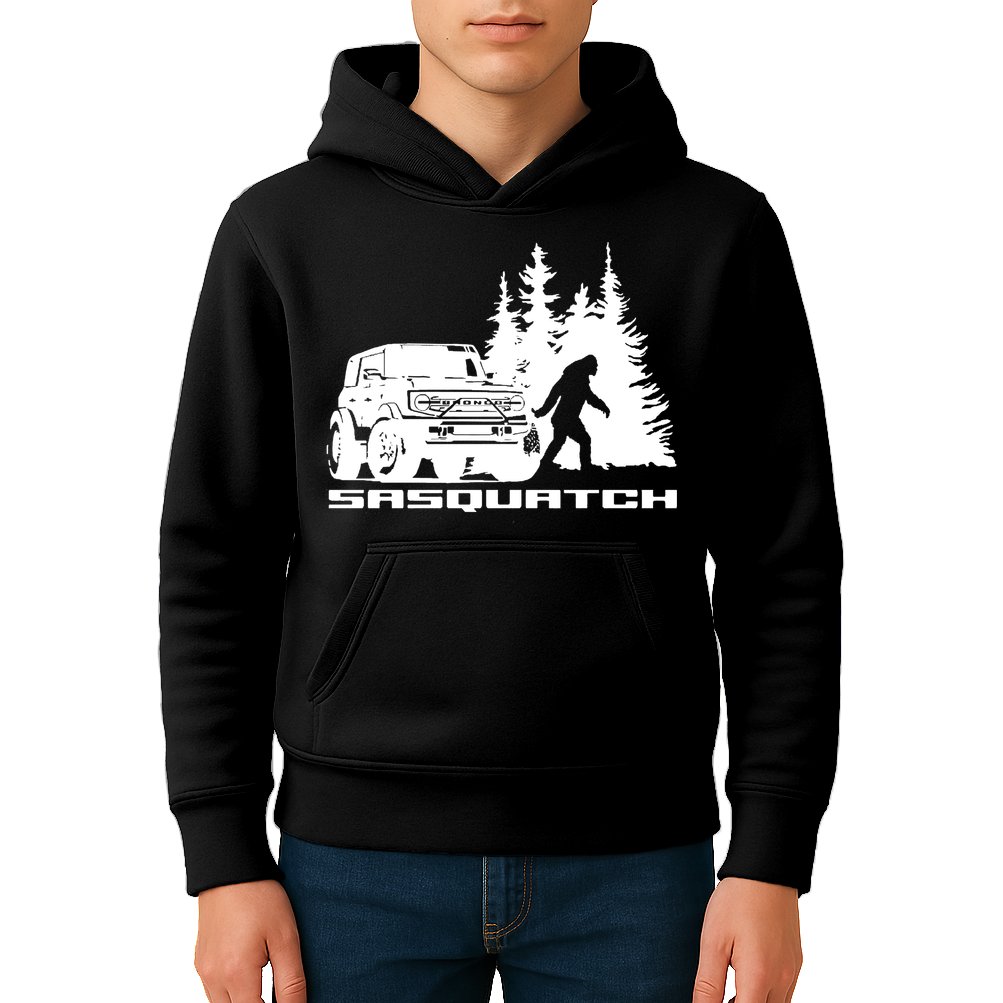 Bronco Sasquatch Truck Kids Hoodie