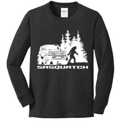 Bronco Sasquatch Truck Kids Long Sleeve Shirt
