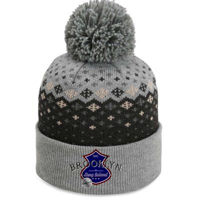 Brooklyn NYC Land of the Free Logo The Baniff Cuffed Pom Beanie