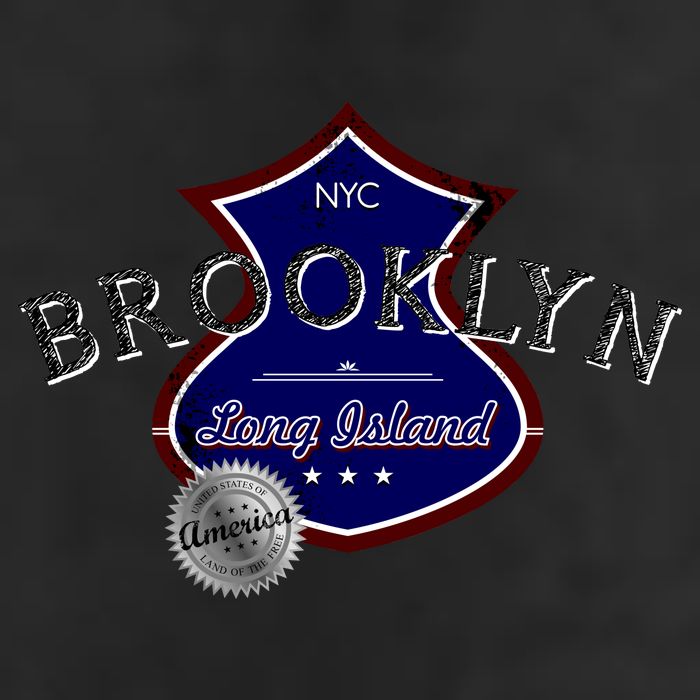 Brooklyn NYC Land of the Free Logo 7 Panel Mesh Trucker Snapback Hat