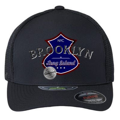 Brooklyn NYC Land of the Free Logo Flexfit Unipanel Trucker Cap