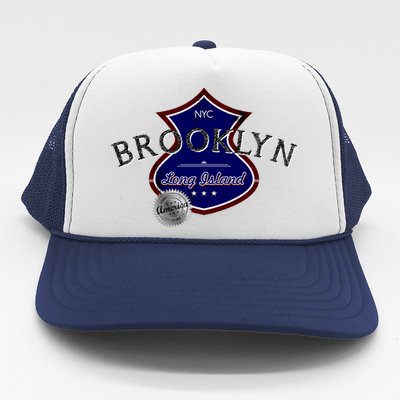 Brooklyn NYC Land of the Free Logo Trucker Hat