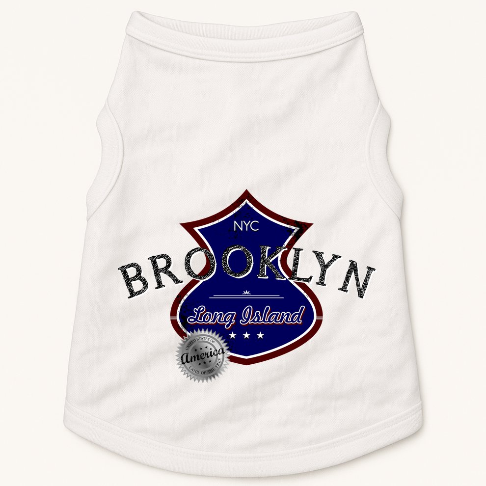 Brooklyn NYC Land of the Free Logo Doggie Tank