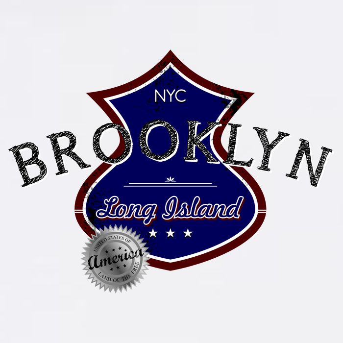 Brooklyn NYC Land of the Free Logo Cooling Performance Crew T-Shirt