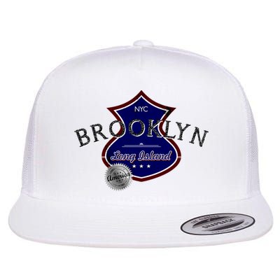 Brooklyn NYC Land of the Free Logo Flat Bill Trucker Hat