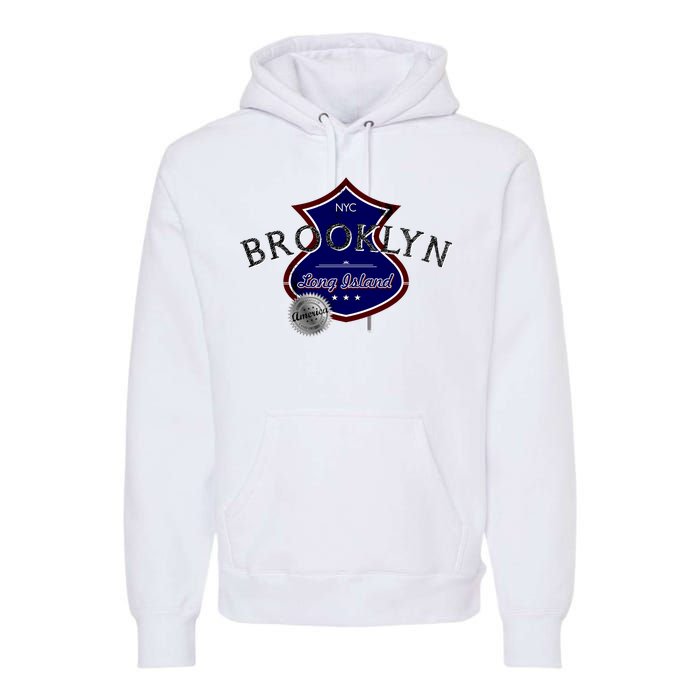 Brooklyn NYC Land of the Free Logo Premium Hoodie