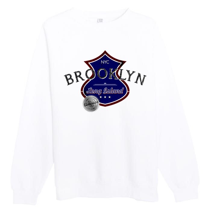 Brooklyn NYC Land of the Free Logo Premium Crewneck Sweatshirt