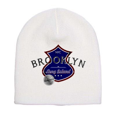 Brooklyn NYC Land of the Free Logo Short Acrylic Beanie