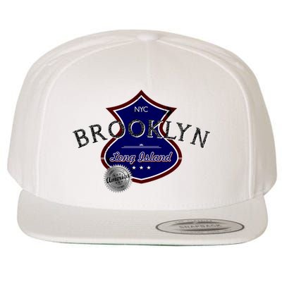 Brooklyn NYC Land of the Free Logo Wool Snapback Cap