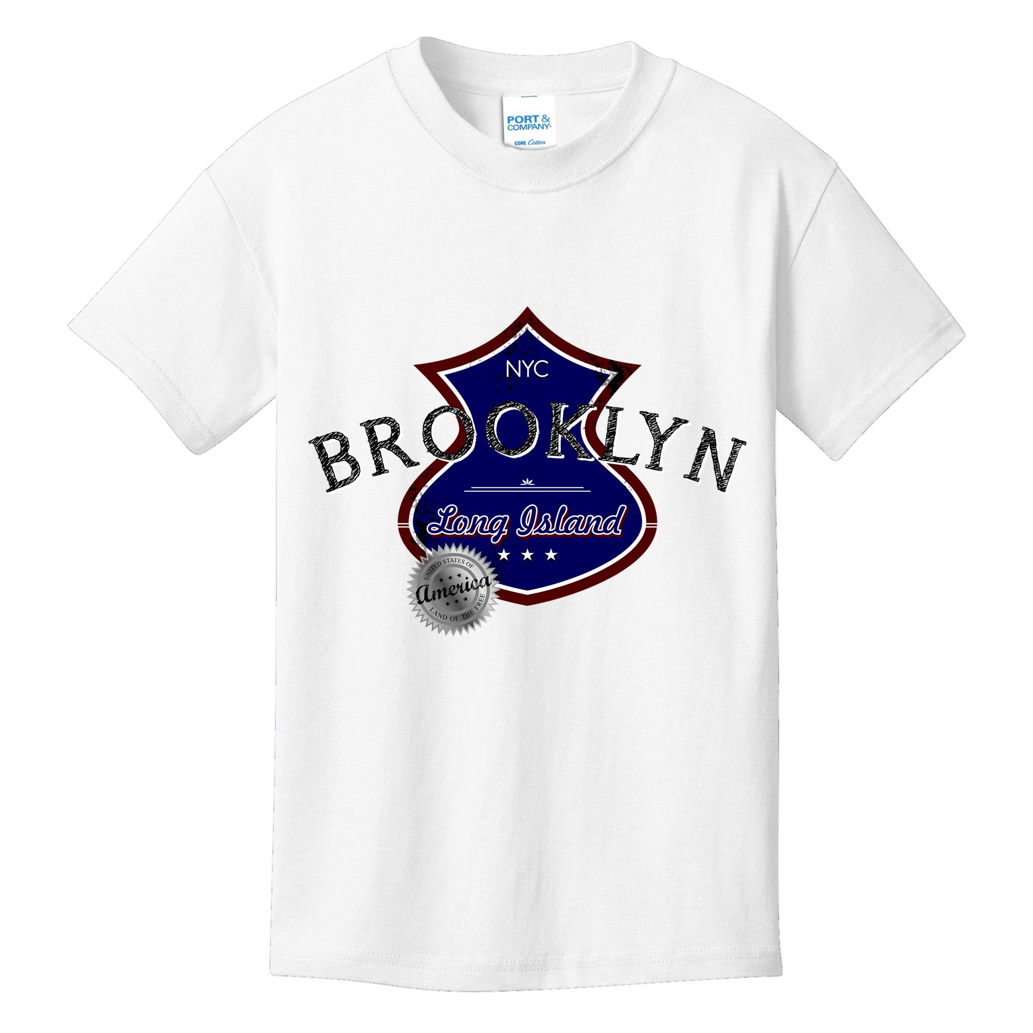 Brooklyn NYC Land of the Free Logo Kids T-Shirt