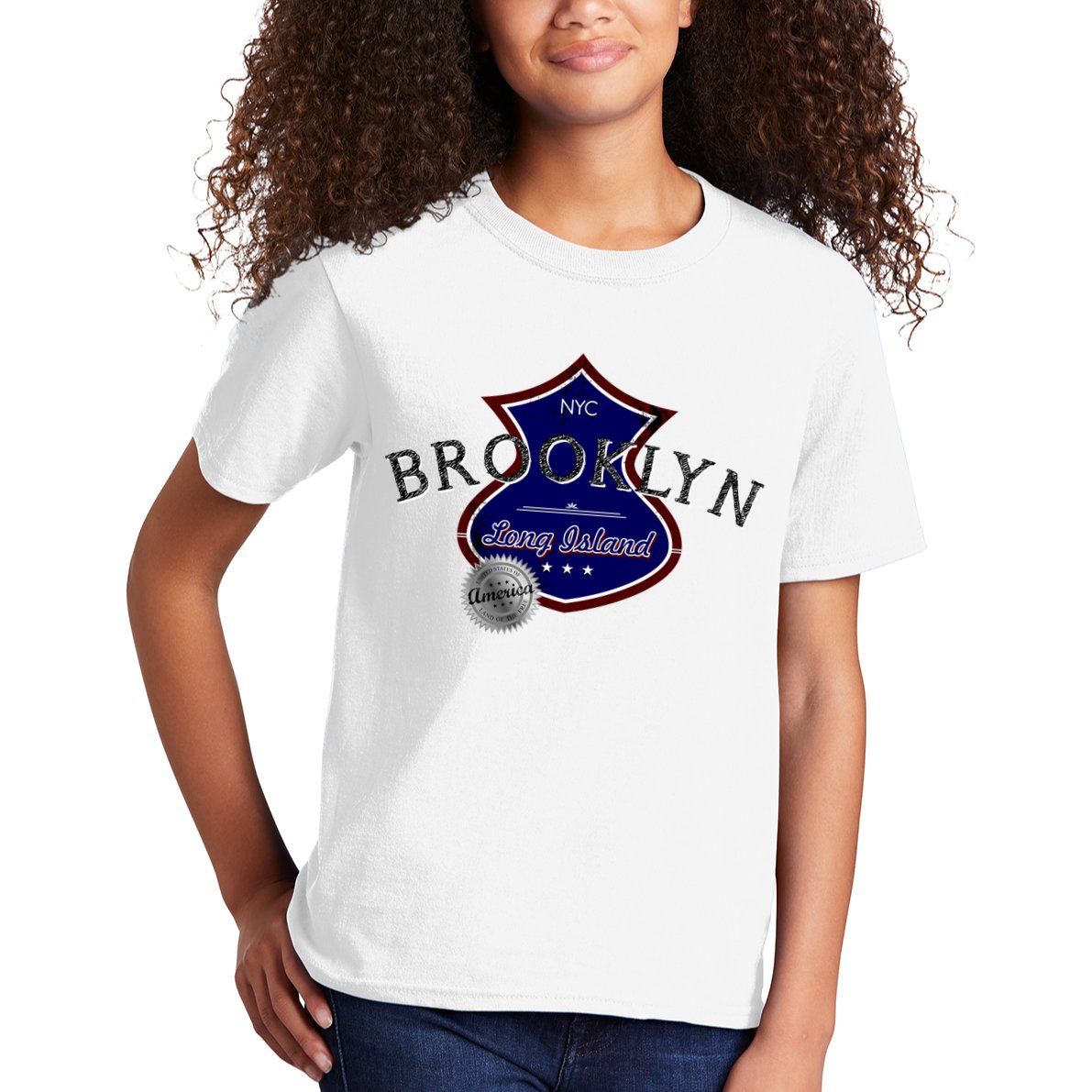 Brooklyn NYC Land of the Free Logo Kids T-Shirt