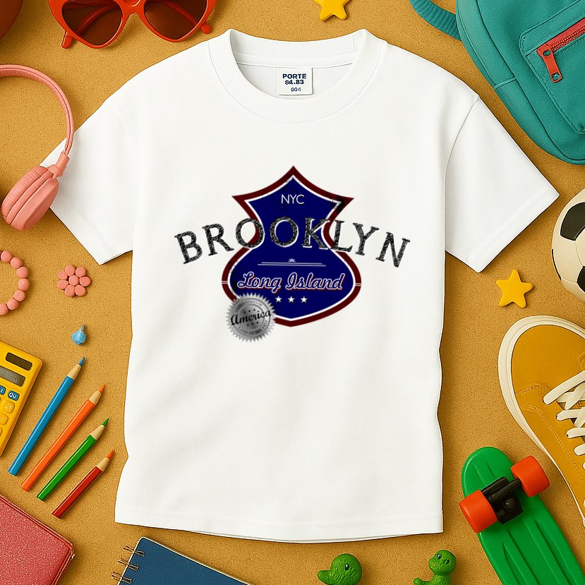 Brooklyn NYC Land of the Free Logo Kids T-Shirt