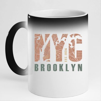 Brooklyn NYC New York City Vintage Emblem 11oz Black Color Changing Mug