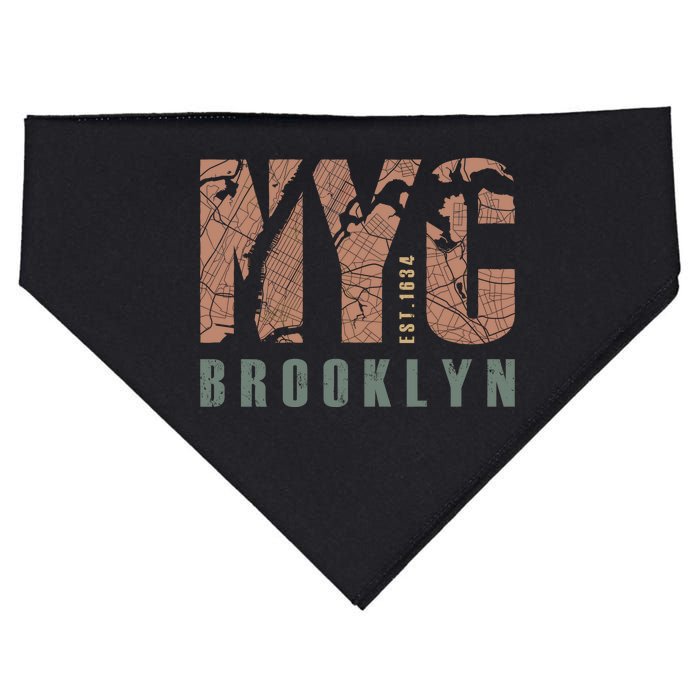 Brooklyn NYC New York City Vintage Emblem USA-Made Doggie Bandana