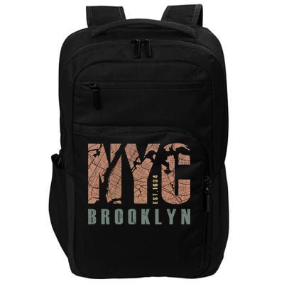 Brooklyn NYC New York City Vintage Emblem Impact Tech Backpack