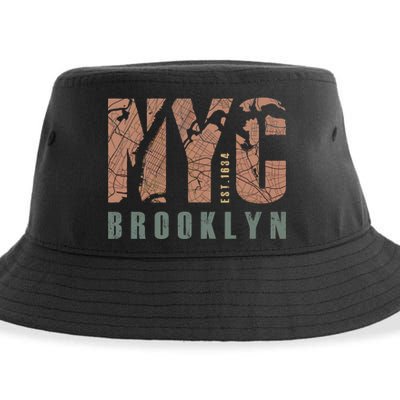 Brooklyn NYC New York City Vintage Emblem Sustainable Bucket Hat