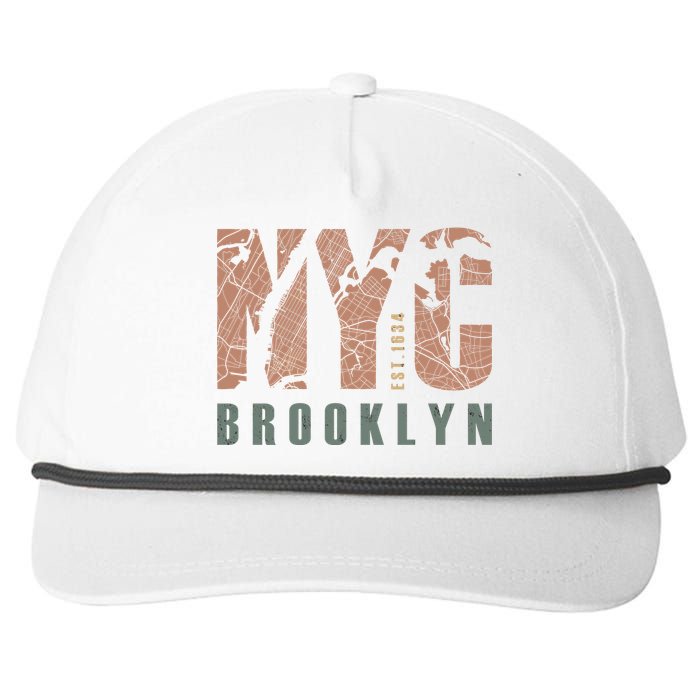 Brooklyn NYC New York City Vintage Emblem Snapback Five-Panel Rope Hat