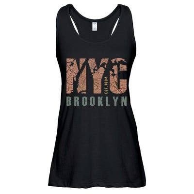 Brooklyn NYC New York City Vintage Emblem Ladies Essential Flowy Tank