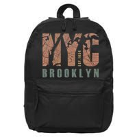 Brooklyn NYC New York City Vintage Emblem 16 in Basic Backpack