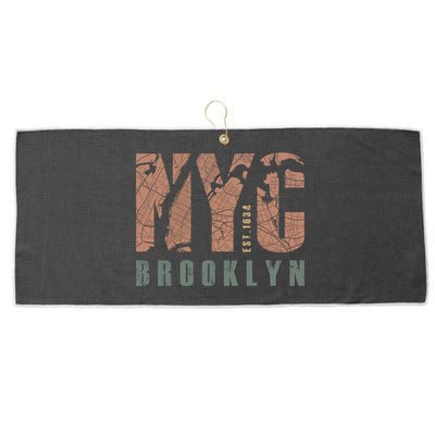 Brooklyn NYC New York City Vintage Emblem Large Microfiber Waffle Golf Towel