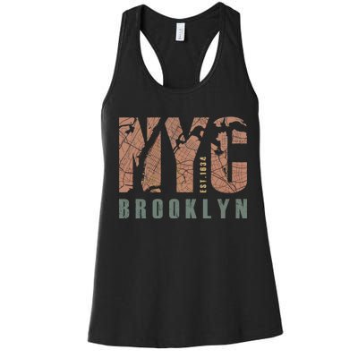 Brooklyn NYC New York City Vintage Emblem Women's Racerback Tank