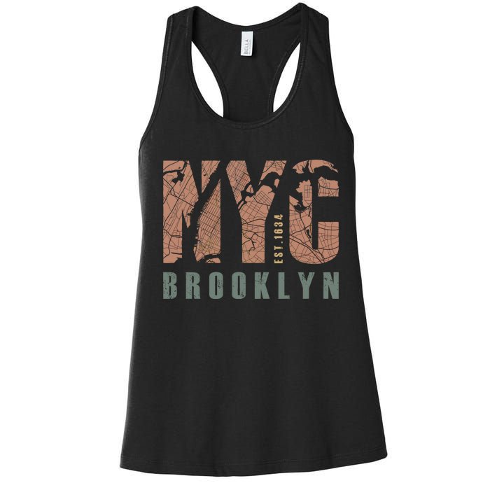 Brooklyn NYC New York City Vintage Emblem Women's Racerback Tank