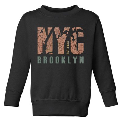 Brooklyn NYC New York City Vintage Emblem Toddler Sweatshirt