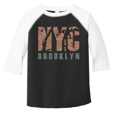 Brooklyn NYC New York City Vintage Emblem Toddler Fine Jersey T-Shirt