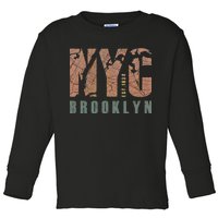 Brooklyn NYC New York City Vintage Emblem Toddler Long Sleeve Shirt