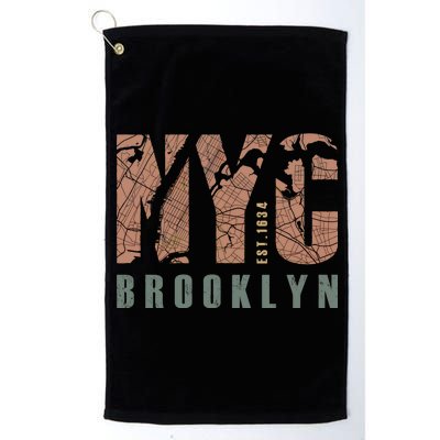 Brooklyn NYC New York City Vintage Emblem Platinum Collection Golf Towel